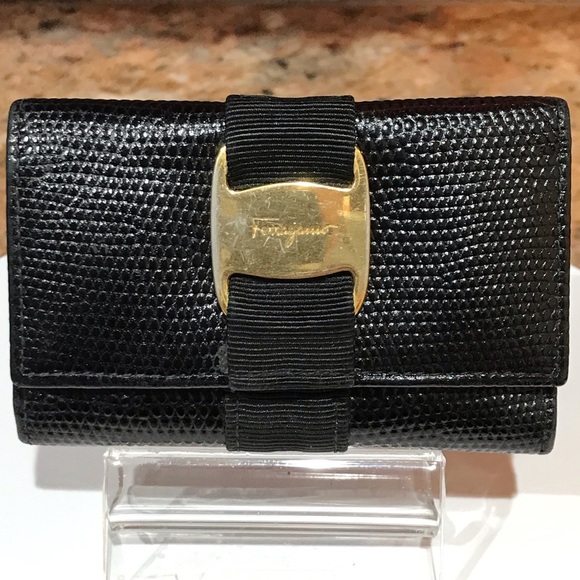 Salvatore Ferragamo 6-Key Holder Vara Ribbon Leather Case ππ₯π€ - Picture 9 of 17